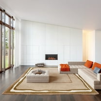 Rugs USA Contessa Bordered Wool Area Rug, 4' x 6', Contessa Taupe