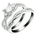 thumbnail image 1 of Contessa Wedding Ring Set for Women Sterling Silver Engagement Ring Cz Band Ginger Lyne Collection, 1 of 6