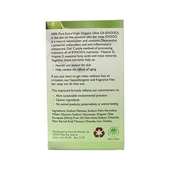 Conti Castile Pure Organic Olive Oil Sensitive Skin Bar Soap 3.7 Ounce (Value Pack of 12)