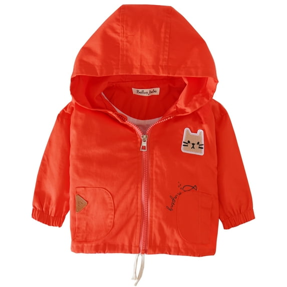 Conti Kids Infant Unisex Hoodie Windbreaker Jacket Outerwear Red Medium 12-18 Months