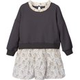 thumbnail image 1 of Conti Kids Toddler Girls Cotton Long Sleeve Sweatshirts Dress Charcoal 5-6 Years, 1 of 3