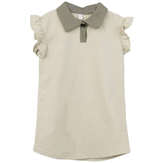 Conti Kids Toddler Girls Summer Sleeveless Dress Khaki 6-7 Years