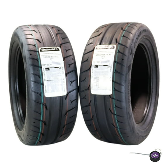 Conti by Hoosier Racing Tire 205/50R15 89V XL CONTACT FORCE - Ultra-High Track Performance Tire with Hoosier Keychain (2 Pack)
