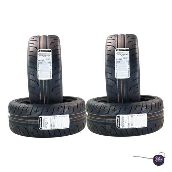 Conti by Hoosier Racing Tire 225/40R17 90W XL CONTACT FORCE - Ultra-High Track Performance Tire with Hoosier Keychain (4 Pack)