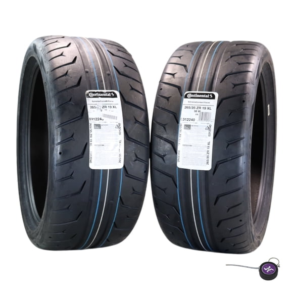 Conti by Hoosier Racing Tire 265/35R19 98W XL CONTACT FORCE - Ultra-High Track Performance Tire with Hoosier Keychain (2 Pack)