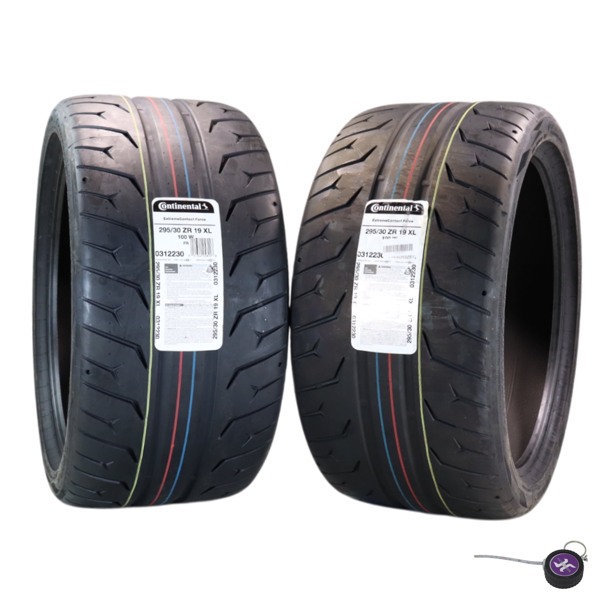 Conti by Hoosier Racing Tire 295/30R19 100W XL CONTACT FORCE - Ultra-High Track Performance Tire with Hoosier Keychain (2 Pack)