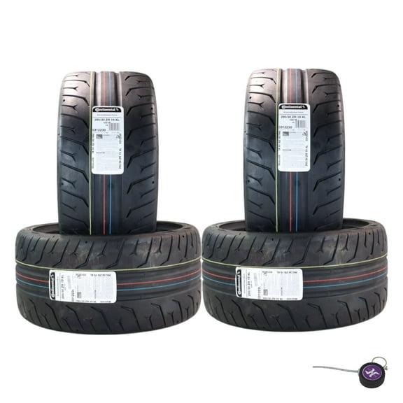 Conti by Hoosier Racing Tire 295/30R19 100W XL CONTACT FORCE - Ultra-High Track Performance Tire with Hoosier Keychain (4 Pack)
