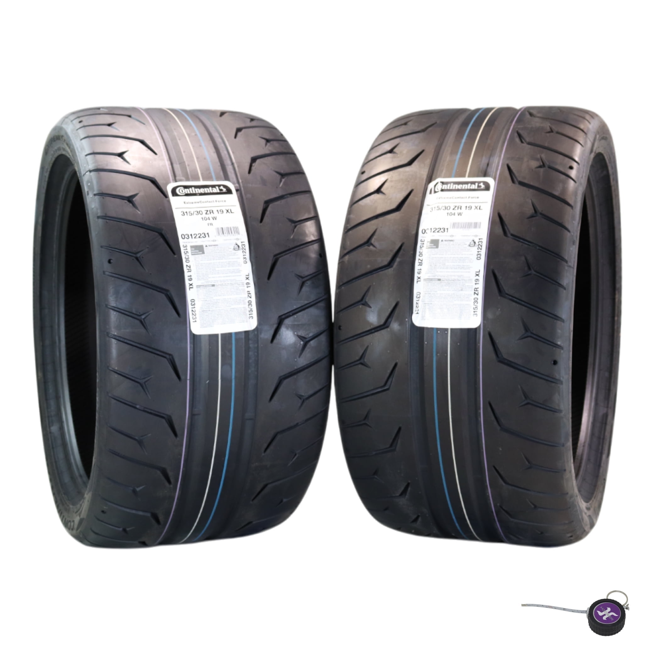 Conti by Hoosier Racing Tire 315/30R19 104W XL CONTACT FORCE - Ultra-High Track Performance Tire with Hoosier Keychain (2 Pack)