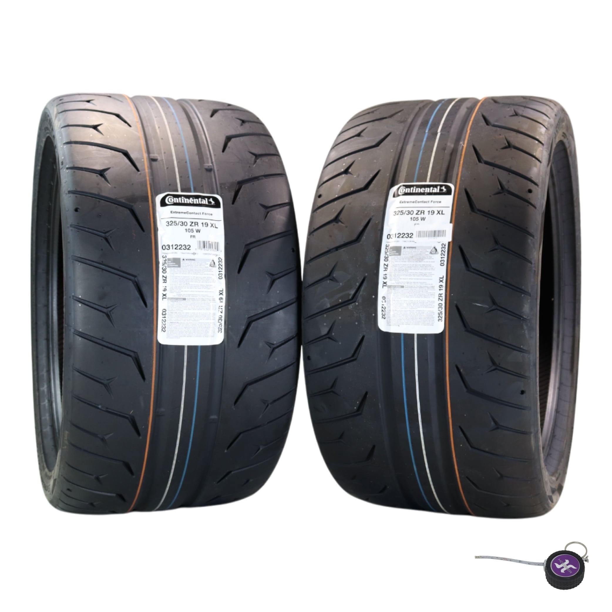 Conti by Hoosier Racing Tire 325/30R19 105W XL CONTACT FORCE - Ultra-High Track Performance Tire with Hoosier Keychain (2 Pack)