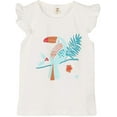 thumbnail image 1 of ContiKid Tollder Girls Ruffle Sleeve Tank Top Pelican Bird Design Summer Sleveless Tee Shirts White 3-4 Years, 1 of 3
