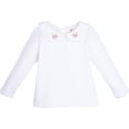 thumbnail image 1 of ContiKids Embroidery Peter Pan Collar Bunny Long Sleeve T-Shirts Blouse, 2-7 Years, 1 of 3
