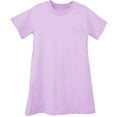 thumbnail image 1 of ContiKids Little Girls Short Sleeve Chest Pocket T-Shirts Shirts Dress Purple 3-4 Years, 1 of 5