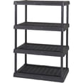 thumbnail image 1 of Contico 4-Tier Ventilated Plastic Storage Shelf Unit - Black, 4 Shelves, 1 of 3