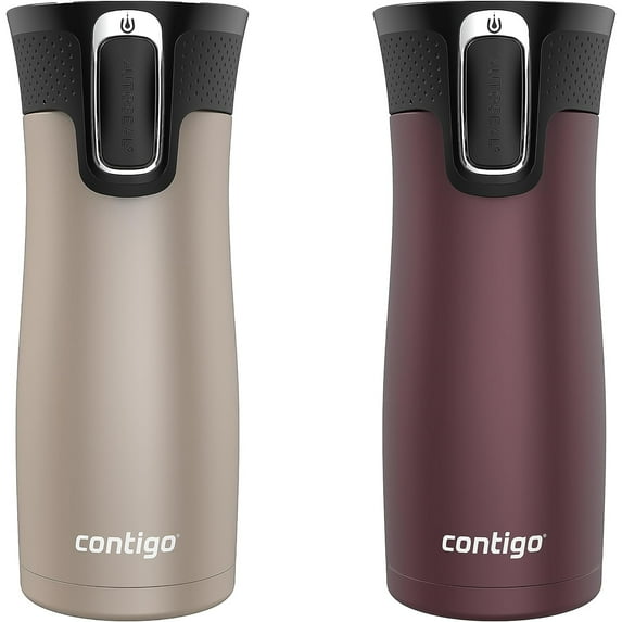 Contigo 16 oz. West Loop 2.0 Travel Mug 2-Pack - Brown Sugar/Chocolate Truffle