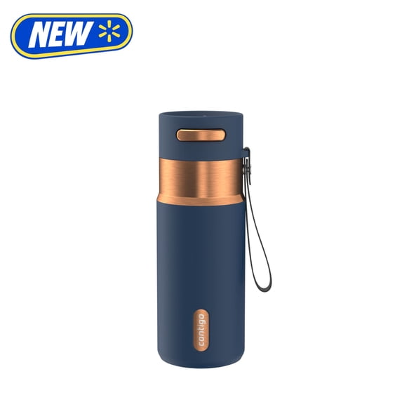 Contigo 16oz AutoSeal Insulated Stainless Steel Water Bottle, Abyss Blue/Bronze