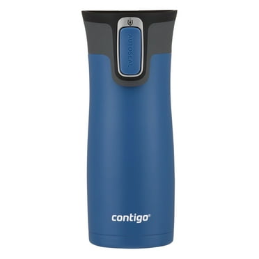 Contigo 16oz Autoseal West Loop Stainless Steel Travel Mug with Easy-Clean Lid, Blue Corn