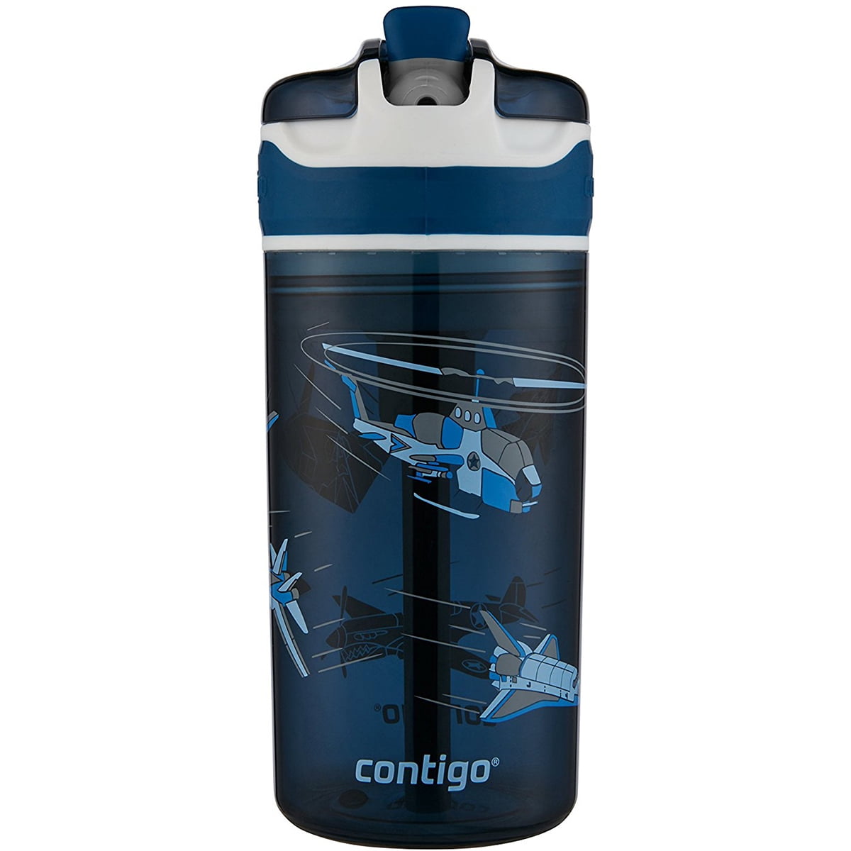 Contigo Snack Hero Water Bottle Set 2 in 1 with 4oz Snack Compartment Red &  Blue