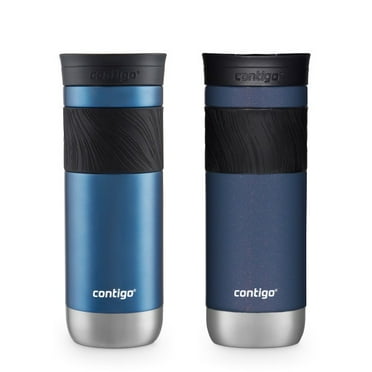 Contigo SNAPSEAL Insulated Stainless Steel Travel Mug with Grip, 20 oz, Blue Corn & Midnight Berry, 2-Pack