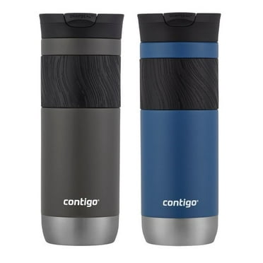 Contigo Byron 2.0 Stainless Steel Travel Mug with SNAPSEAL Lid and Grip, 20 oz, Sake & Blue Corn, 2-Pack