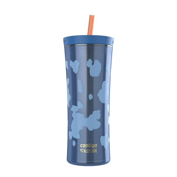 Contigo 20oz Shake & Go Tumbler, Plastic with Straw, Stellar Jay Cowhide Couture