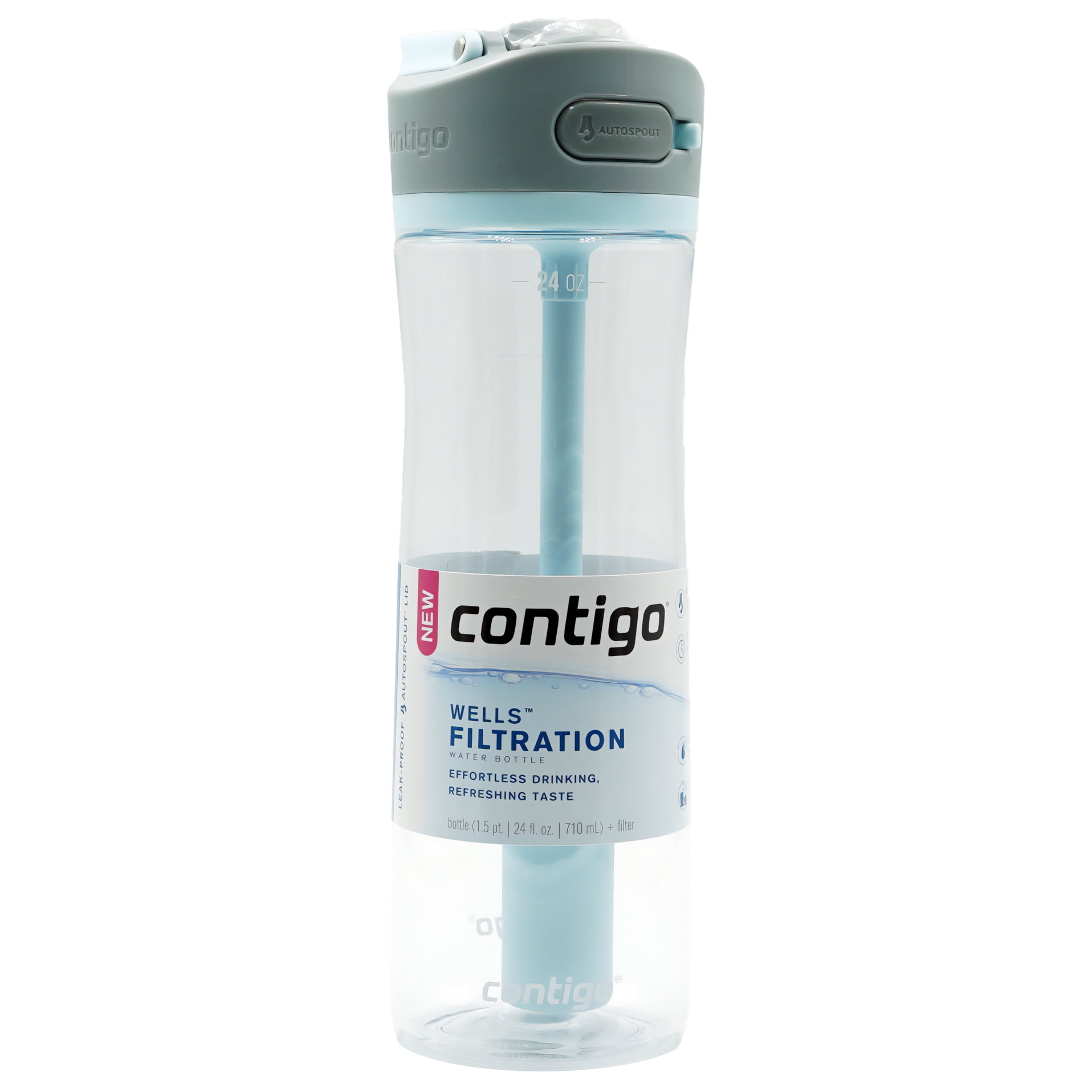 Contigo 24 oz. Wells Plastic Filter Water Bottle, White