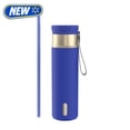 thumbnail image 1 of Contigo 24oz SnapSeal Insulated Stainless Steel Water Bottle with Straw, Indigo Blue/Champagne, 1 of 10