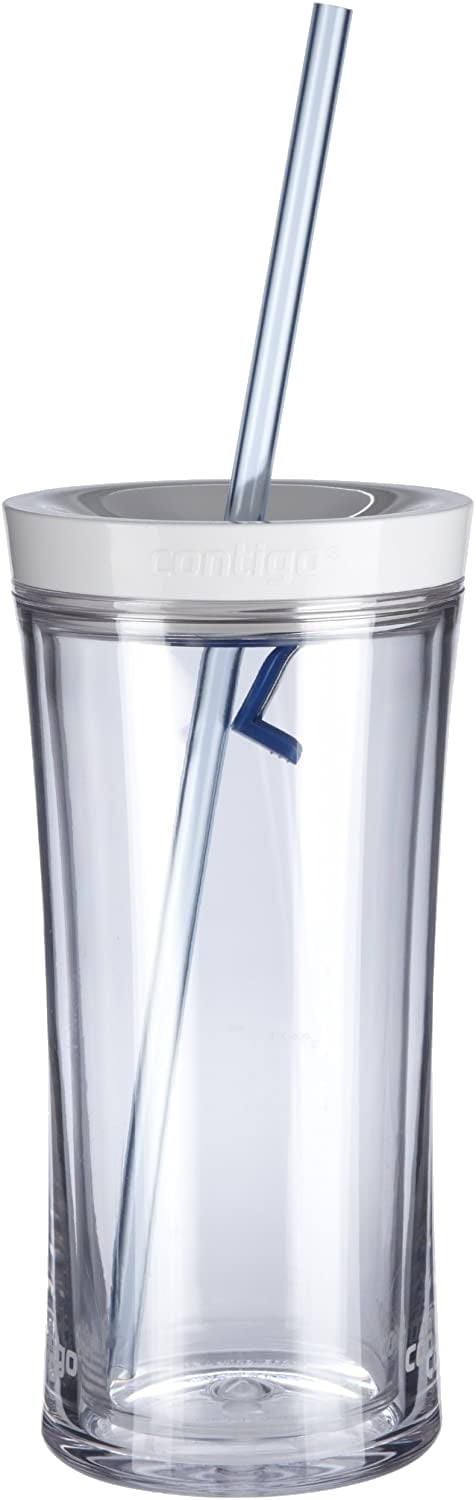Contigo AUTOCLOSE Shake & Go Double-Wall Tumbler, 16 oz, Clear
