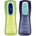 thumbnail image 1 of Contigo AUTOSEAL Trekker Kids Water Bottles, 14 oz., 2-Pack, Green and Blue, 1 of 7