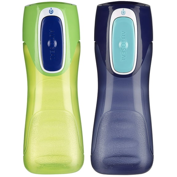 Contigo AUTOSEAL Trekker Kids Water Bottles, 14 oz., 2-Pack, Green and Blue