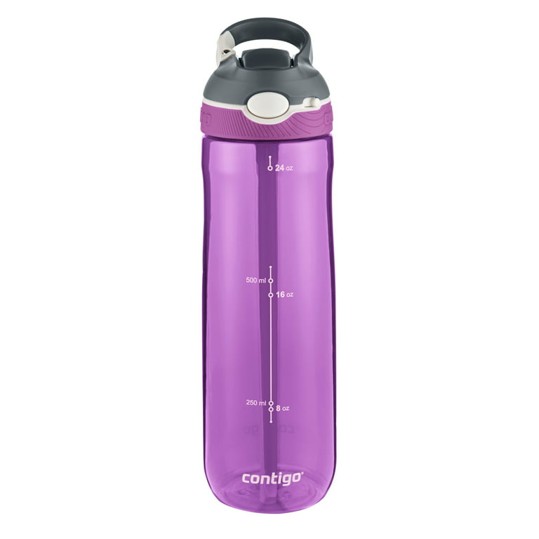 Contigo 40 oz Smoke Solid Print Plastic Water Bottle with Straw and Wide  Mouth Lid 