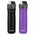 thumbnail image 1 of Contigo® Ashland Chill 2.0 Stainless Steel Water Bottle with AUTOSPOUT® Lid & Straw, 24 oz – 2-Pack (Black & Pansy Purple), Leakproof, Insulated, BPA-Free, 1 of 6
