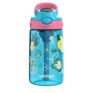 Contigo Aubrey Leak-Proof Spill-Proof Water Bottle, Blue Butterflies, 14 oz.