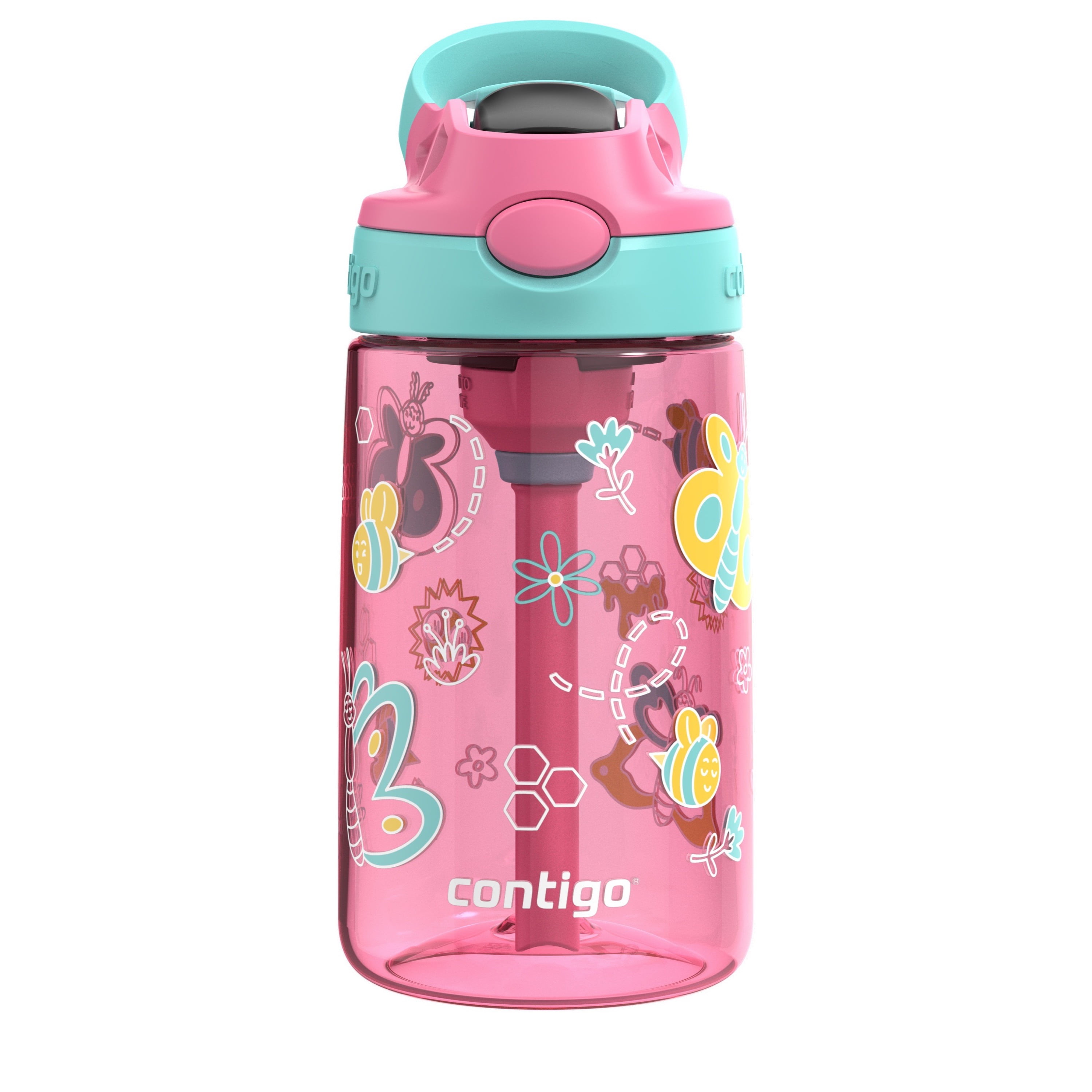 Contigo Aubrey Kids Cleanable Water Bottle with Silicone Straw and  Spill-Proof Lid, Dishwasher Safe, 14oz 2-Pack, Dinos & Sharks in 2023
