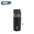 thumbnail image 1 of Contigo 16 oz Stainless Steel Water Bottle, Leak-Proof, Hot & Cold Insulated, Travel, Gym & Office Friendly, Carry Strap, Black/Silver, 1 of 7