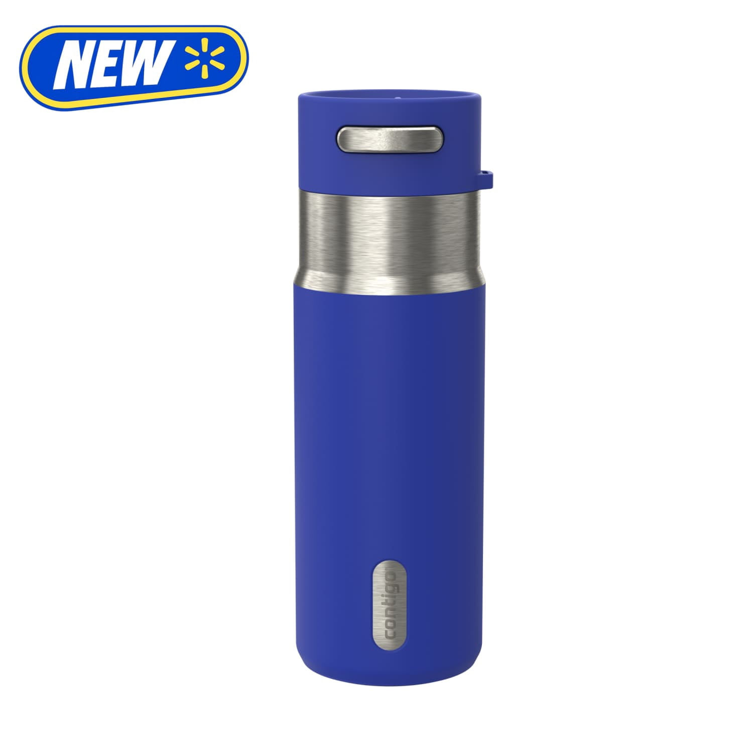 Contigo 18oz AutoSeal Insulated Stainless Steel Water Bottle, Wild Indigo Blue/Silver