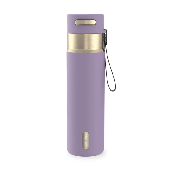 Contigo 24 oz Stainless Steel Leak-Proof Insulated Water Bottle with Carry Strap, Purple/Champagne