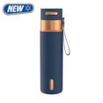 thumbnail image 1 of Contigo 24 oz Stainless Steel Leak-Proof Insulated Water Bottle with Carry Strap, Blue/Bronze, 1 of 8
