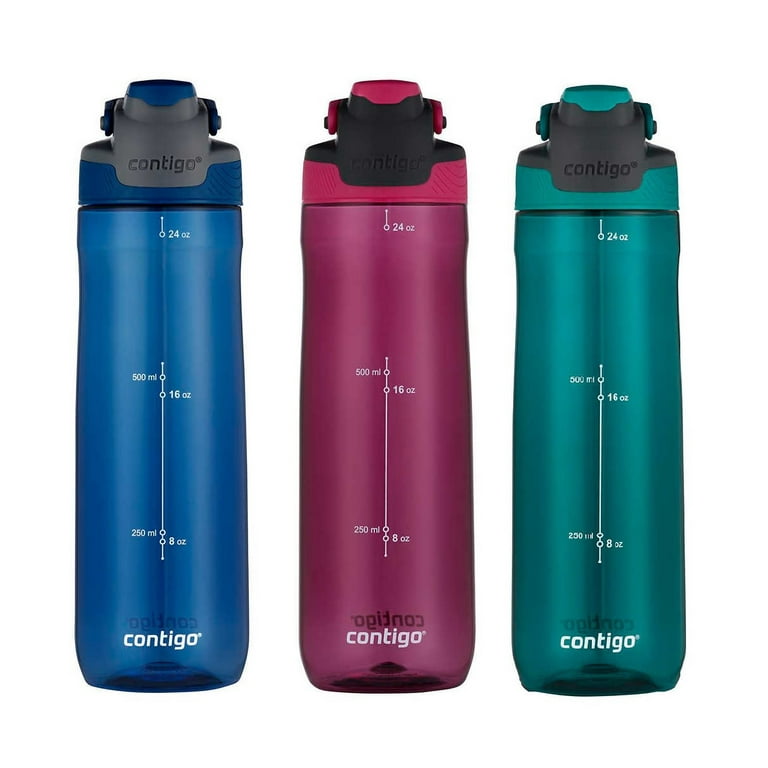Contigo Autoseal 24oz.Green Spill-proof Water Bottle, 3-pack 