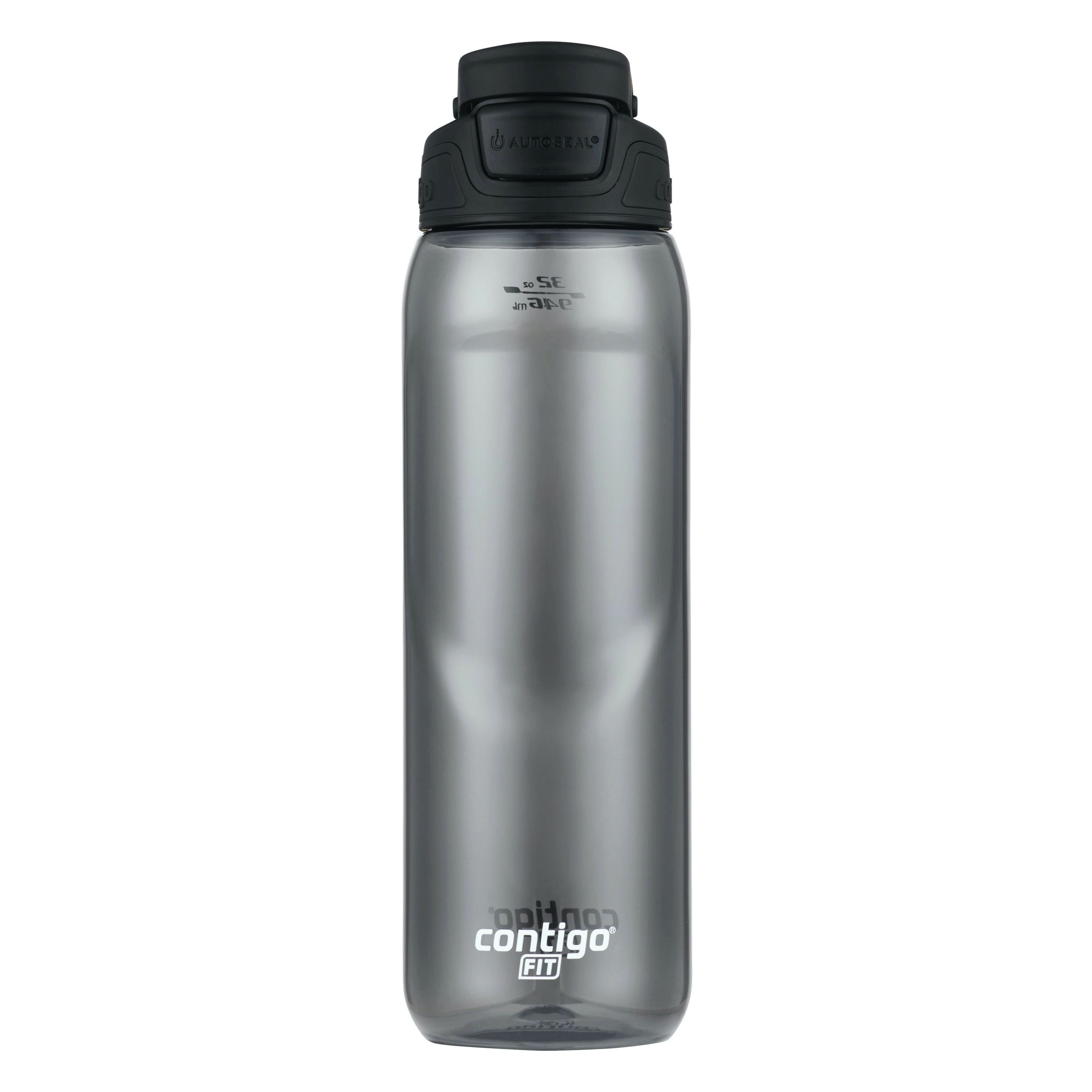 Contigo Autoseal 32 oz Plastic Water Bottle with Flip-Top and Wide Mouth  Lid, Licorice and Gray 