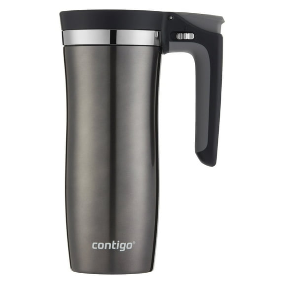 Contigo Autoseal Vacuum Insulated 16 Ounce Stainless Steel Gunmetal Travel Mug with Easy Lid