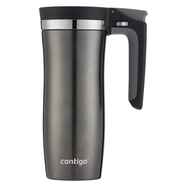 Contigo Autoseal Vacuum Insulated 16 Ounce Stainless Steel Gunmetal Travel Mug with Easy Lid