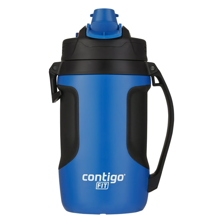 Contigo Autospout 64 oz Blue and Black Solid Print Insulated Plastic Bottle with -