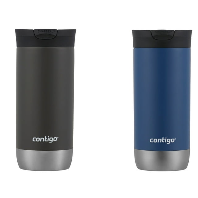 Contigo Byron 2.0 Stainless Steel Travel Mug with SNAPSEAL Lid and Grip Sake and Blue Corn, 16 fl oz., 2-Pack