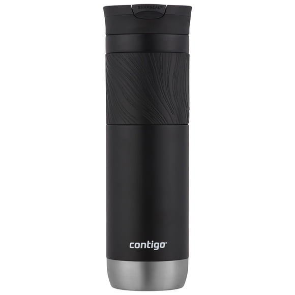Contigo Byron 2.0 Stainless Steel Travel Mug with SNAPSEAL Lid and Grip in Black, 24 fl oz.