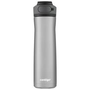 Contigo Cortland Chill 2.0 24 oz Silver, Gray and Licorice Solid Print Double Wall Vacuum Insulated Stainless Steel Water Bottle with Wide Mouth Lid