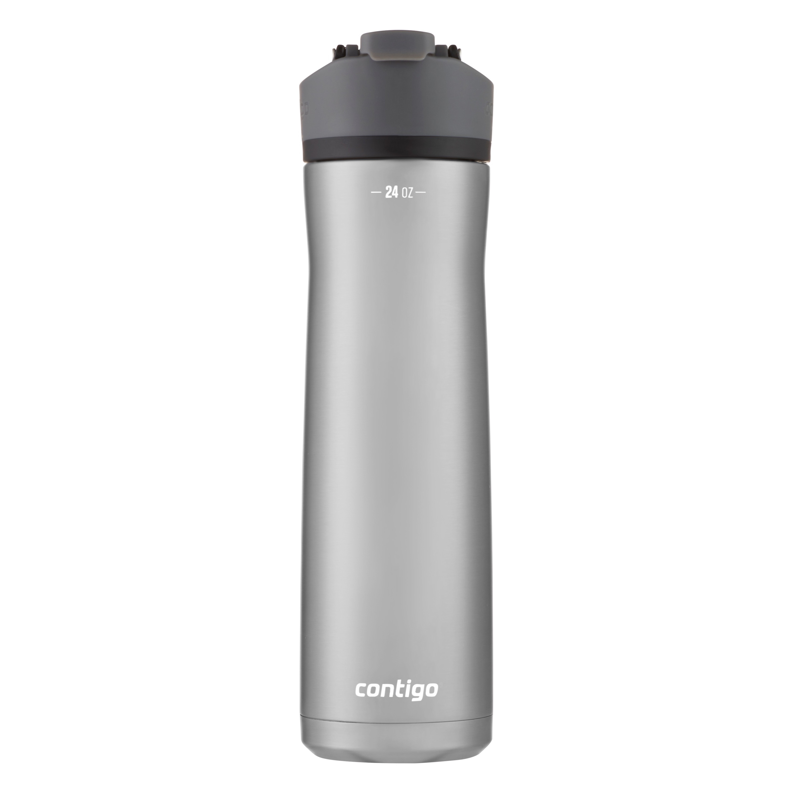 Contigo Cortland Chill 2.0 24 oz Silver, Gray and Licorice Solid Print Double Wall Vacuum Insulated Stainless Steel Water Bottle with Wide Mouth Lid - image 1 of 9