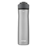 Contigo Cortland Chill 2.0 24 oz Silver, Gray and Licorice Solid Print Double Wall Vacuum Insulated Stainless Steel Water Bottle with Wide Mouth Lid