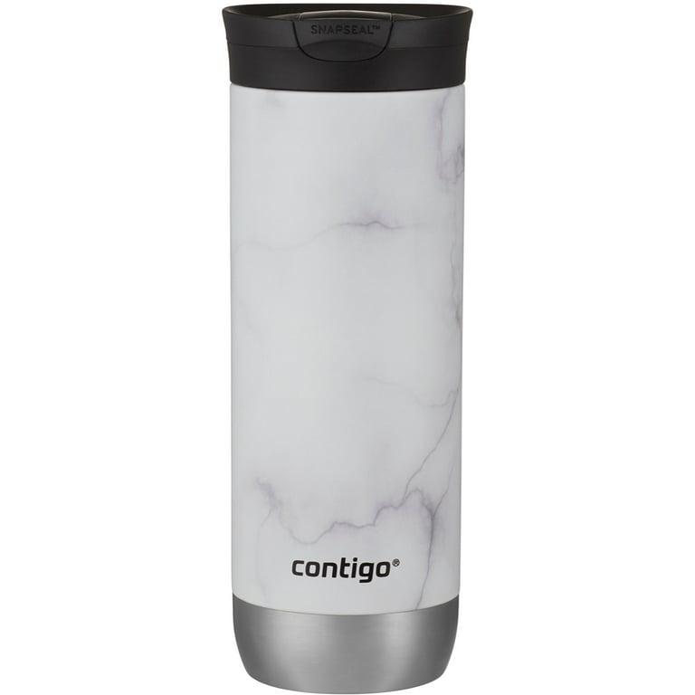 Contigo Couture Stainless Steel Travel Mug with SNAPSEAL Lid White Marble,  20 fl oz.