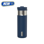 Contigo 20oz DualSip Insulated Stainless Steel Water Bottle with Built-In Straw and Drink Opening, Abyss Blue/Silver