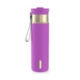 thumbnail image 1 of Contigo 24 oz DualSip Stainless Steel Leak-Proof Insulated Water Bottle with Straw or Sip Lid and Carry Strap, Purple/Champagne, 1 of 7